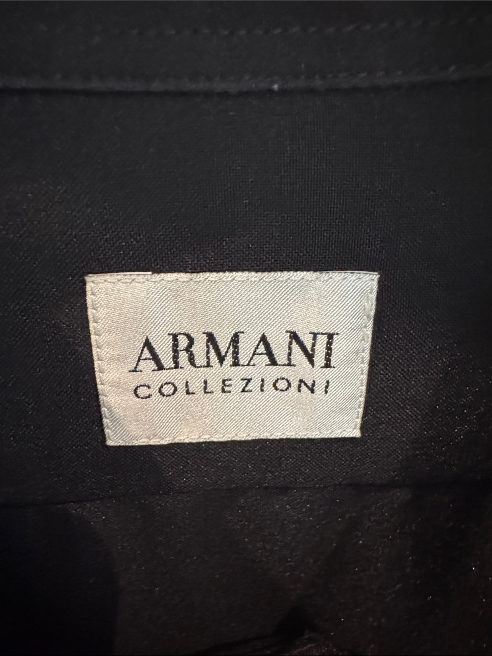 Armani Collezioni Men's Dark Gray/black Dress Shirt - Picture 2 of 10
